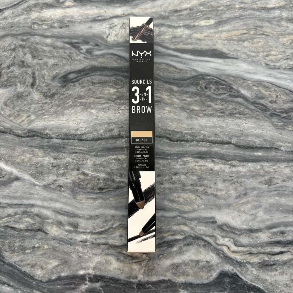 NYX Professional Makeup 3-in-1 Brow Pencil Powder Mascara Blonde 31B01 NEW